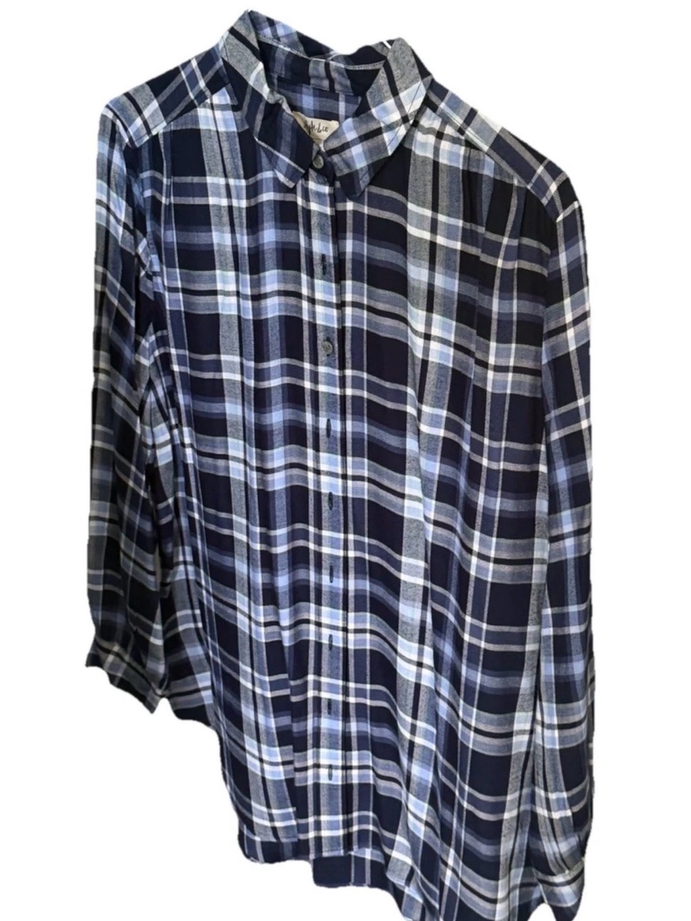 Style And Co Women’s Long Sleeve Button Down Shirt Denim Blue Size Large